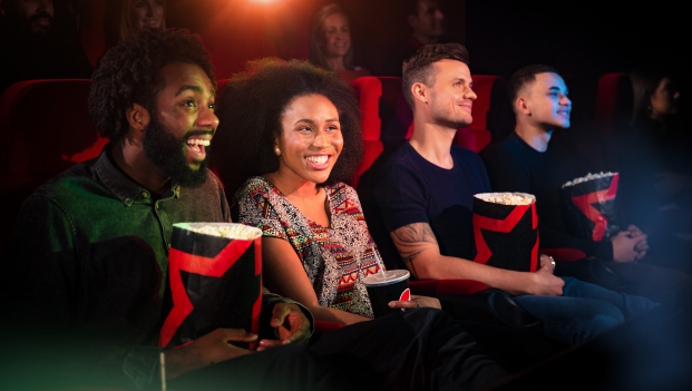 Group of people in a Cineworld Cinema