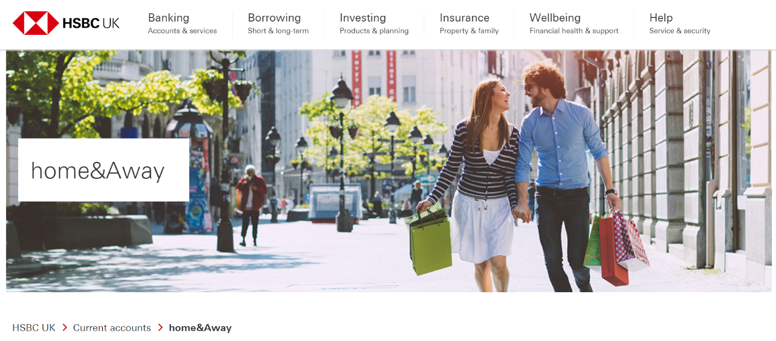 HSBC Home & Away Website screenshot