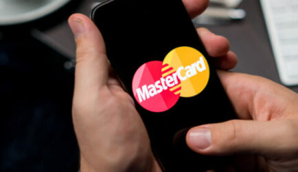 Mastercard logo on smart phone