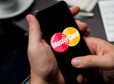 Mastercard logo on smart phone