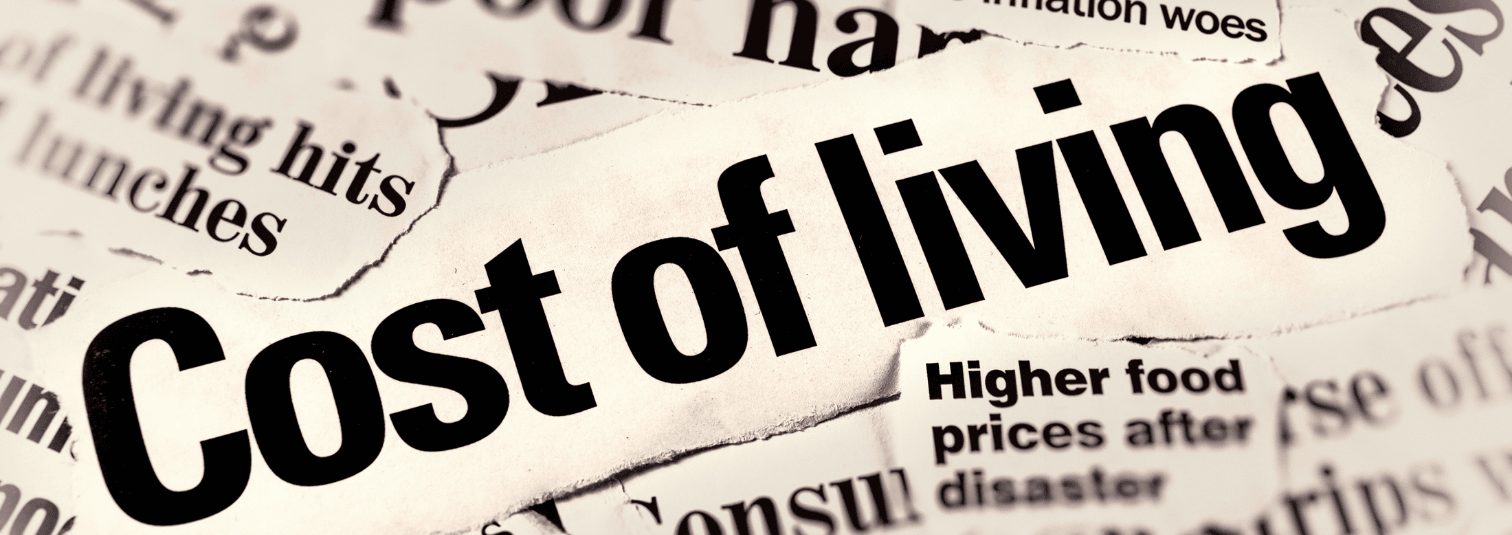 Newspaper headlines covering cost of living crisis