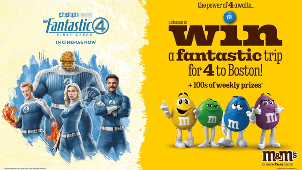 M&Ms and Fantastic Four Movie promotional poster