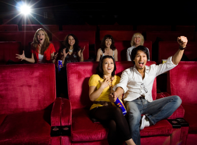 Excited people in the cinema